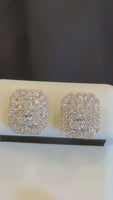 
              1.08 CARAT CERTIFED LAB GROWN DIAMONDS STERLING SILVER GOLD PLATED 11 MM STUDS EARRINGS
            