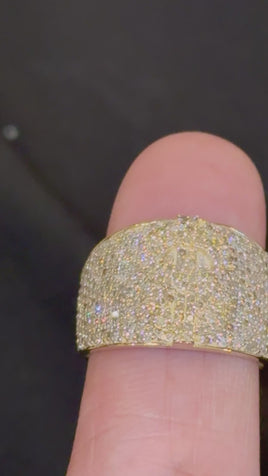 10K YELLOW GOLD 1.85 CARAT NATURAL DIAMOND ENGAGEMENT RING WEDDING PINKY BAND