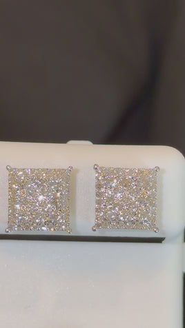 .98 CARAT CERTIFED LAB GROWN DIAMONDS STERLING SILVER 9 MM STUDS EARRINGS