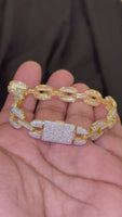 
              7.39 CARAT CERTIFIED LAB GROWN DIAMONDS STERLING SILVER GOLD PLATED 8 INCHES 10 MM BRACELET
            