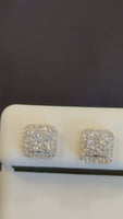
              .76 CARAT CERTIFIED LAB GROWN DIAMONDS 8 MM STERLING SILVER GOLD PLATED STUDS EARRINGS
            