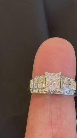 10K WHITE GOLD .75 CARAT NATURAL DIAMOND ENGAGEMENT RING WEDDING RING BRIDAL