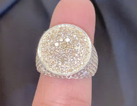
              10K WHITE GOLD 4.50 CARAT MENS REAL DIAMOND ENGAGEMENT WEDDING PINKY RING BAND
            