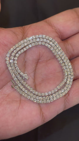 10.50 CARAT CERTIFIED LAB GROWN DIAMONDS STERLING SILVER 18 INCHES 14.09 GRAMS 2.5 MM CHAIN NECKLACE