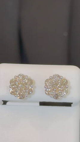 10K YELLOW GOLD 1.75 CARAT NATURAL DIAMONDS 9 MM EARRING STUDS