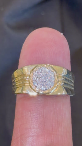 10K YELLOW GOLD .30 CARAT NATURAL DIAMOND MEN RING