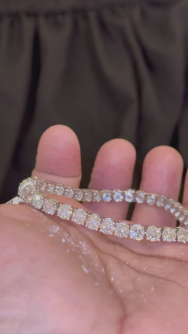 19 CARAT LAB GROWN DIAMONDS 50 POINTER STERLING SILVER 8 INCHES 5 MM BRACELET