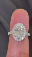 
              14K WHITE GOLD 4.75 CARAT OVAL LAB GROWN DIAMONDS ENGAGEMENT WEDDING RING
            