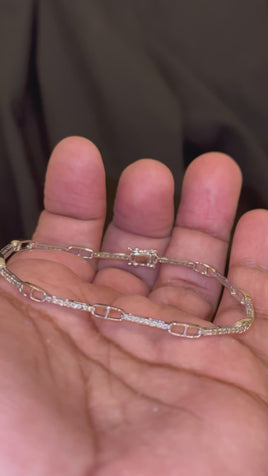 10K WHITE GOLD .75 CARAT NATURAL DIAMOND 7 INCHES 3 MM WOMEN BRACELET