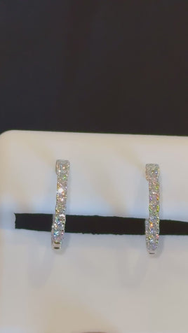 14K WHITE GOLD .53 CARAT 14 MM EGL CERTIFIED LAB GROWN DIAMONDS STUDS EARRINGS HOOPS