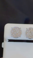 
              .70 CARAT NATURAL DIAMONDS STERLING SILVER 10 MM EARRINGS STUDS
            