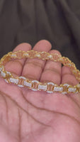 
              2.16 CARAT LAB GROWN DIAMONDS STERLING SILVER GOLD PLATED 8.50 INCHES 9 MM BRACELET
            