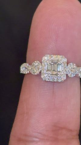 10K SOLID WHITE GOLD .75 CARAT REAL DIAMOND WOMEN BRIDAL WEDDING ENGAGEMENT RING