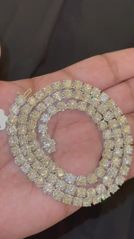 66 CARAT LAB GROWN DIAMONDS 75 POINTER STERLING SILVER 22 INCHES 6 MM 46.08 GRAMS CHAIN NECKLACE