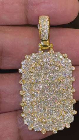 4.26 CARAT CERTIFIED LAB GROWN DIAMONDS STERLING SILVER GOLD PLATED 2 INCHES PENDANT