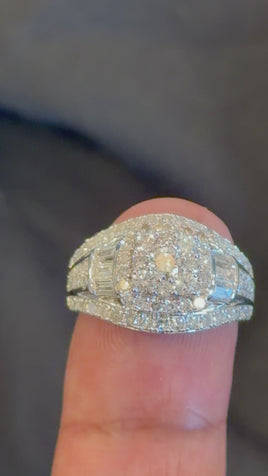 1.72 CARAT CERTIFIED LAB GROWN DIAMONDS STERLING SILVER RHODIUM PLATED ENGAGEMENT WEDDING RING