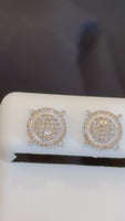 
              .50 CARAT NATURAL DIAMONDS STERLING SILVER 9 MM EARRINGS STUDS
            