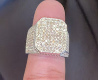 
              10K WHITE GOLD 2.25 CARAT MENS REAL DIAMOND ENGAGEMENT WEDDING PINKY RING BAND
            