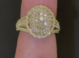 10K YELLOW GOLD 1.50 CARAT WOMEN REAL DIAMOND ENGAGEMENT RING WEDDING RING BRIDAL