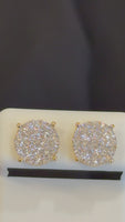 
              1.42 CARAT CERTIFIED LAB GROWN DIAMONDS 10 MM STERLING SILVER GOLD PLATED STUDS EARRINGS
            