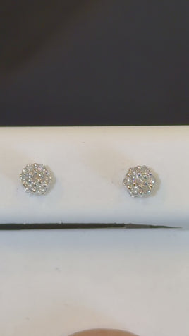 10K WHITE GOLD .20 CARAT NATURAL DIAMONDS 4 MM EARRING STUDS