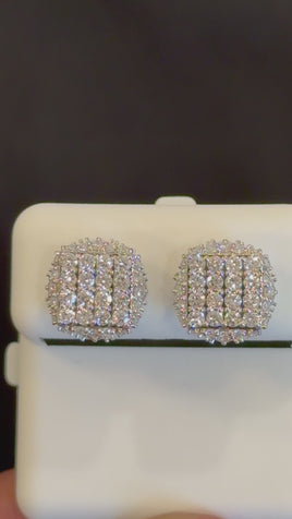1.02 CARAT CERTIFED LAB GROWN DIAMONDS STERLING SILVER 11 MM STUDS EARRINGS