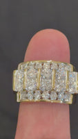 
              3.13 CARAT CERTIFIED LAB GROWN DIAMONDS STERLING SILVER GOLD PLATED RING
            