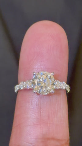 14K WHITE GOLD 2.79 CARAT CERTIFIED LAB GROWN DIAMONDS ENGAGEMENT WEDDING RING
