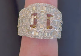 10K SOLID YELLOW GOLD 3.25 CARAT REAL DIAMOND ENGAGEMENT RING WEDDING PINKY BAND