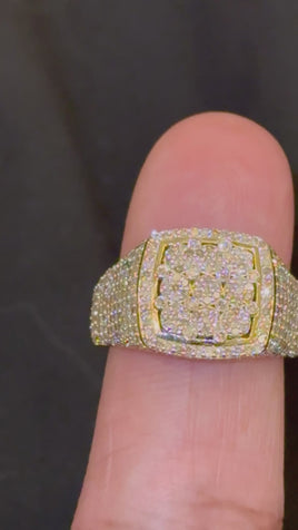 10K YELLOW GOLD 2.15 CARAT NATURAL DIAMOND ENGAGEMENT RING WEDDING PINKY BAND