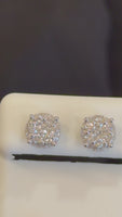 
              .94 CARAT CERTIFIED LAB GROWN DIAMONDS 8 MM STERLING SILVER RHODIUM PLATED STUDS EARRINGS
            