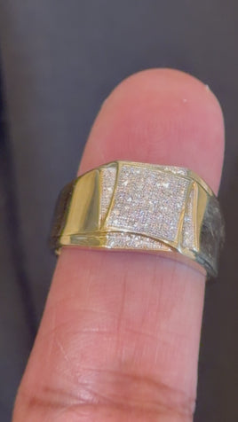 10K YELLOW GOLD .30 CARAT NATURAL DIAMOND MEN RING BAND