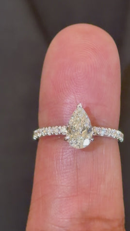 14K WHITE GOLD 1.25 CARAT CERTIFIED LAB GROWN DIAMONDS ENGAGEMENT WEDDING RING