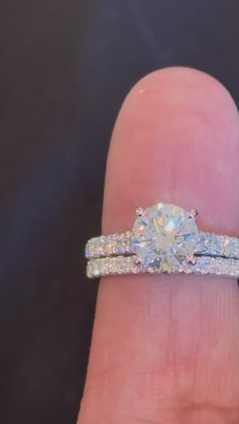14K WHITE GOLD 3.10 CARAT EGL CERTIFIED LAB GROWN DIAMONDS ENGAGEMENT RING WEDDING RING BRIDAL SET