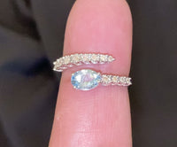 
              10K WHITE GOLD .85 CARAT DIAMOND & AQUAMARINE RING
            