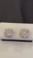 
              .95 CARAT CERTIFIED LAB GROWN DIAMONDS 8 MM STERLING SILVER GOLD PLATED STUDS EARRINGS
            