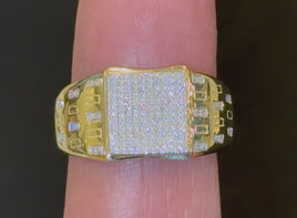 10K YELLOW GOLD .50 CARAT MEN DIAMOND WEDDING BAND BRIDAL ENGAGEMENT RING PINKY