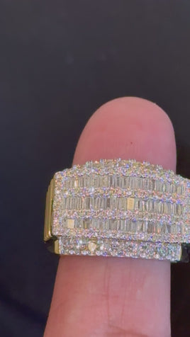 10K YELLOW GOLD 2.50 CARAT NATURAL DIAMOND ENGAGEMENT RING WEDDING PINKY BAND