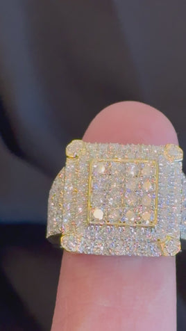 3.34 CARAT CERTIFIED LAB GROWN DIAMONDS STERLING SILVER GOLD PLATED RING