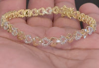 
              10K YELLOW GOLD 1.25 CARAT NATURAL DIAMOND 7 INCHES 5 MM WOMEN HEART BRACELET
            