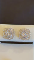 
              .92 CARAT CERTIFIED LAB GROWN DIAMONDS 10 MM STERLING SILVER GOLD PLATED STUDS EARRINGS
            