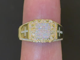 10K YELLOW GOLD .50 CARAT MEN DIAMOND WEDDING BAND BRIDAL ENGAGEMENT RING PINKY