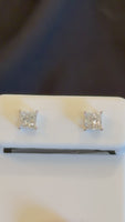 
              14K WHITE GOLD .85 CARAT 4 MM PRINCESS LAB GROWN DIAMONDS SOLITAIRE STUDS EARRINGS
            