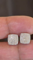 
              .57 CARAT CERTIFIED LAB GROWN DIAMONDS 9 MM STERLING SILVER RHODIUM PLATED STUDS EARRINGS
            