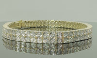 
              .75 CARAT MENS STERLING SILVER GOLD PLATED FANOOK REAL DIAMOND 2 ROW LINK TENNIS BRACELET
            