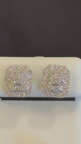 1.10 CARAT CERTIFED LAB GROWN DIAMONDS STERLING SILVER 11 MM STUDS EARRINGS