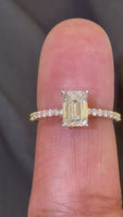
              14K YELLOW GOLD 1.75 CARAT EMERALD LAB GROWN DIAMONDS ENGAGEMENT WEDDING RING
            