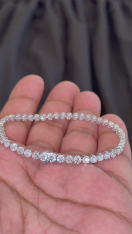 14K WHITE GOLD 8.22 CARAT CERTIFIED LAB GROWN DIAMONDS 7 INCHES 3.5 MM BRACELET