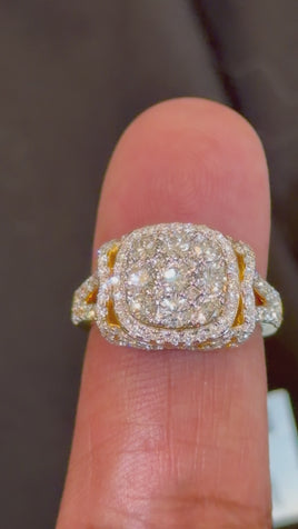 1.75 CARAT LAB GROWN DIAMONDS STERLING SILVER GOLD PLATED ENGAGEMENT WEDDING RING