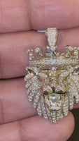 
              1.44 CARAT CERTIFIED LAB GROWN DIAMONDS STERLING SILVER 1.50 INCHES LION HEAD PENDANT
            